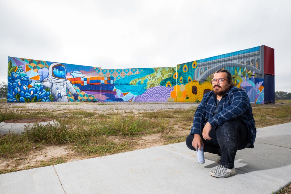 Houston-Themed Mural Installed on Midway's East River Site in East End Houston